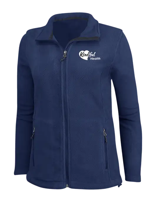 Womens Navy Fleece Jacket w/Kindful Health Logo