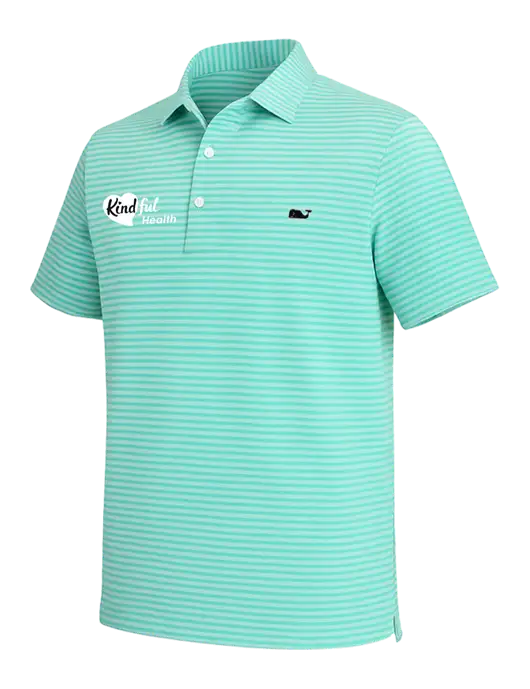Vineyard Vines Light Teal Heathered Winstead Sankaty Polo w/Kindful Health Logo