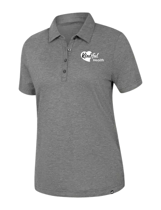 TravisMathew Womens Dark Grey Heather Sunnyvale Polo w/Kindful Health Logo