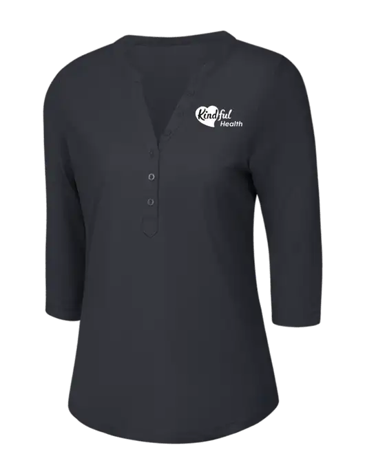 OGIO Charcoal Grey Jewel Henley w/Kindful Health Logo
