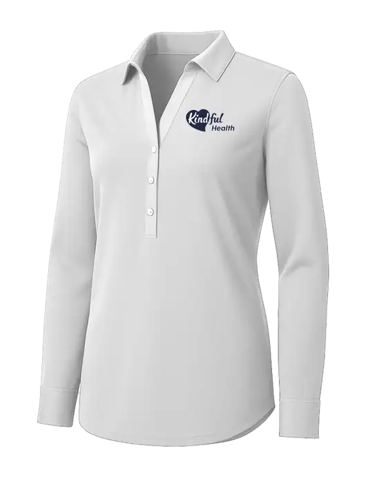 Womens White City Stretch Shirt w/Kindful Health Logo
