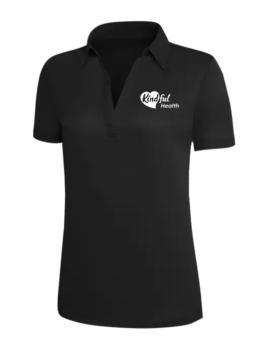 Black Silk Touch Womens Performance Polo w/Kindful Health Logo