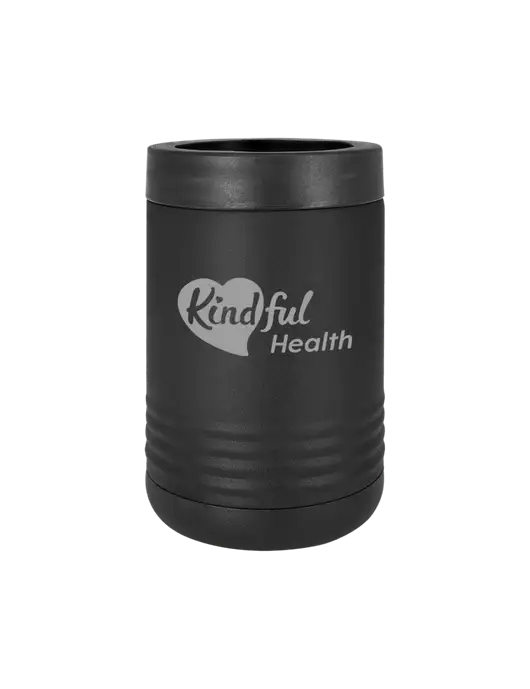 Polar Camel 12 oz Powder Coated Black Vacuum Insulated Beverage Holder w/Kindful Health Logo