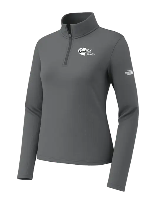 The North Face Womens Aim 1/4-Zip Dark Medium Grey Fleece w/Kindful Health Logo