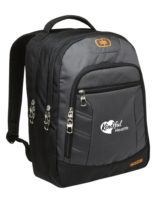 OGIO Dark Grey/Orange Colton Laptop Backpack
 w/Kindful Health Logo