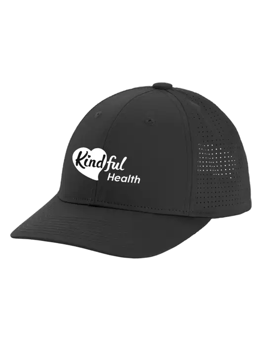 Pro-Cut Structured Snapback with Pinhole Mesh Very Dark Grey Cap w/Kindful Health Logo