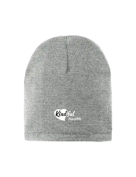 Dark Medium Grey Fleece-Lined Beanie Cap w/Kindful Health Logo