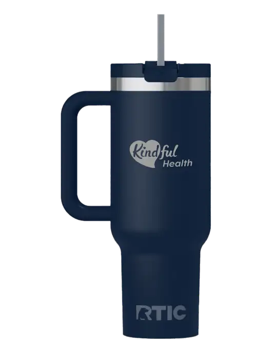 RTIC Road Trip 40 oz Navy Tumbler  w/Kindful Health Logo
