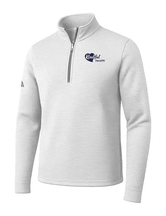 Adidas White Spacer Quarter-Zip Pullover w/Kindful Health Logo