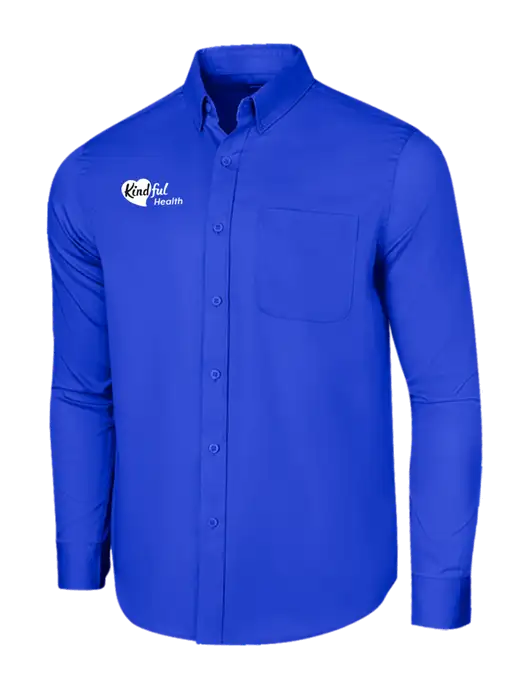 Long Sleeve Dark Royal Superpro React Twill Shirt w/Kindful Health Logo