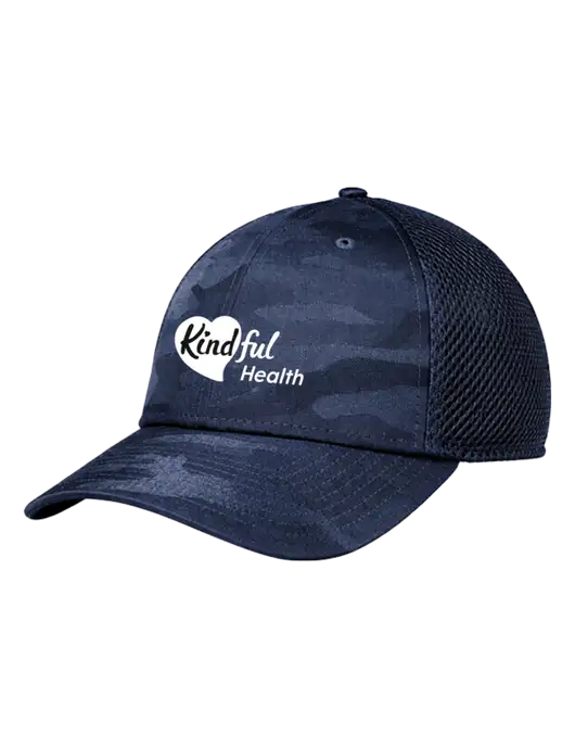 New Era Tonal Navy Camo Stretch Tech Mesh Cap w/Kindful Health Logo