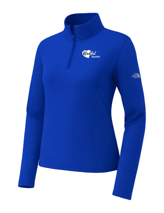 The North Face Womens Aim 1/4-Zip Dark Royal Fleece w/Kindful Health Logo