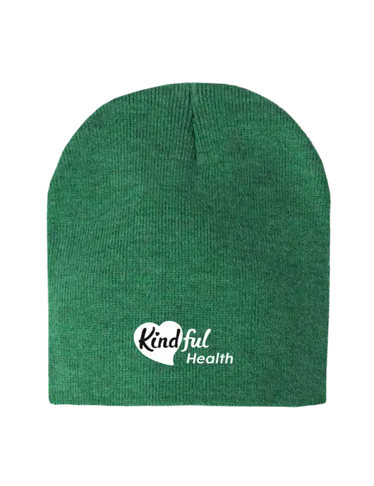 Kelly Green Heather Element Knit Beanie w/Kindful Health Logo