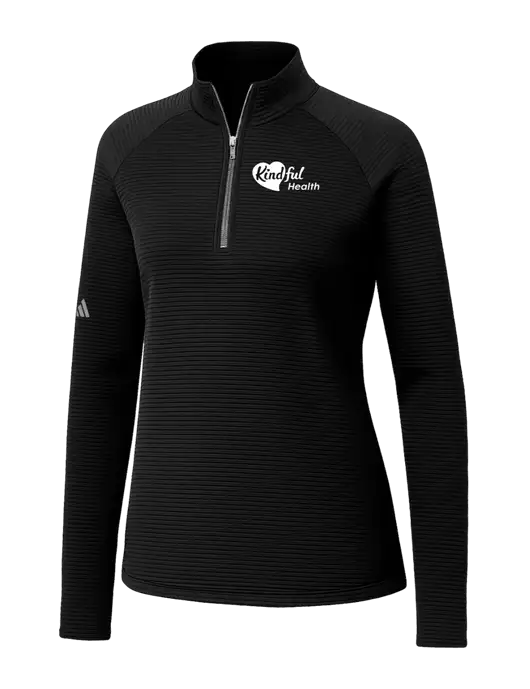Adidas Womens Black Spacer Quarter-Zip Pullover  w/Kindful Health Logo