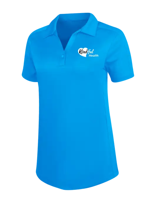 Womens Sapphire Blue Diamond Jacquard Polo w/Kindful Health Logo