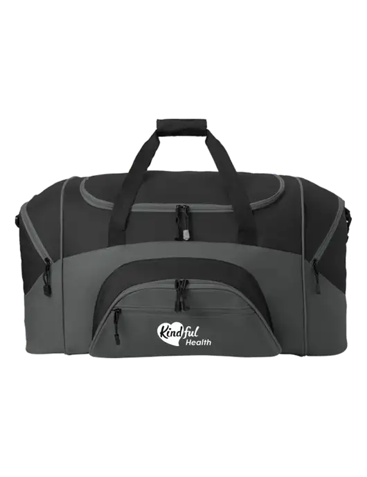 Standard Colorblock Black/Dark Grey Sport Duffel w/Kindful Health Logo