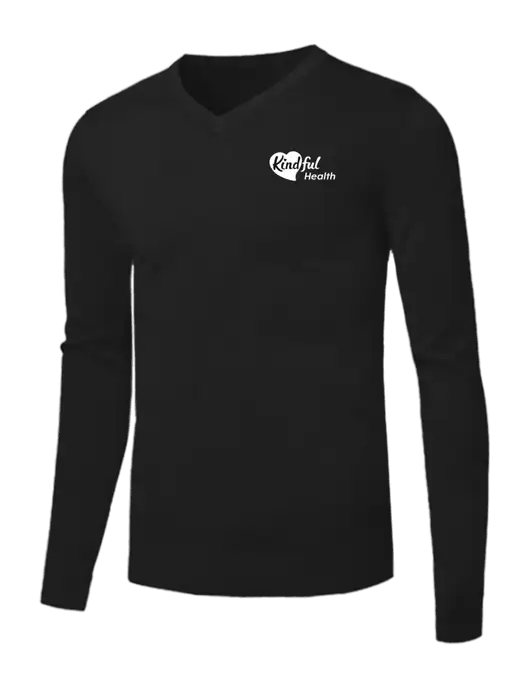 Brooks Brothers Black Washable Merino V-Neck Sweater w/Kindful Health Logo