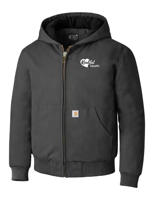 Carhartt Dark Grey Quilted-Flannel-Lined Duck Active Jacket w/Kindful Health Logo