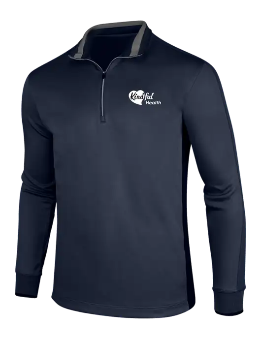 NIKE Midnight Navy Heather/Midnight Navy Dry-Fit 1/2 Zip Cover-Up w/Kindful Health Logo