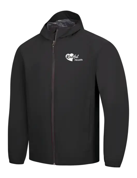 Black Essential Rain Jacket w/Kindful Health Logo