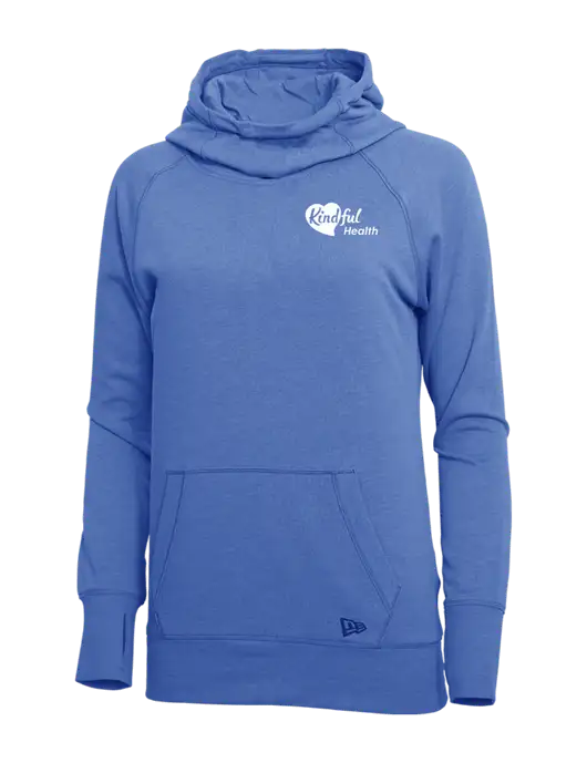 New Era Royal Heather Womens Tri-Blend Fleece Pullover Hoodie w/Kindful Health Logo