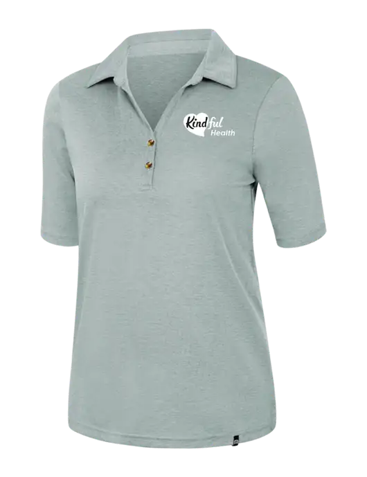 TravisMathew Womens Dark Green Heather Sunsetters Polo w/Kindful Health Logo