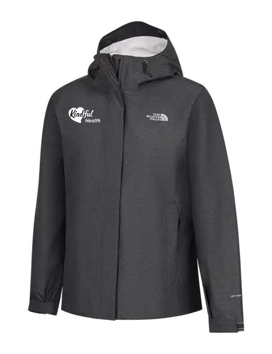 The North Face Womens Dark Grey Heather DryVent Rain Jacket w/Kindful Health Logo