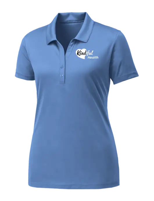 Womens Carolina Blue PosiCharge Competitor Polo w/Kindful Health Logo