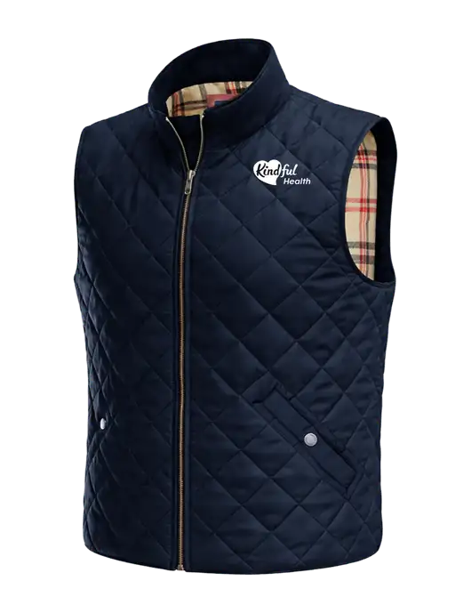 Brooks Brothers Navy Quilted Vest w/Kindful Health Logo