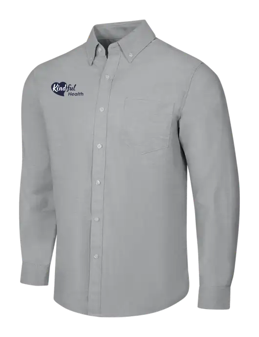 Light Grey SuperPro Oxford Shirt w/Kindful Health Logo