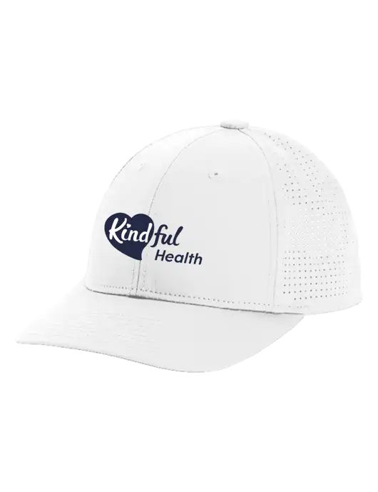 Pro-Cut Structured Snapback with Pinhole Mesh White Cap w/Kindful Health Logo