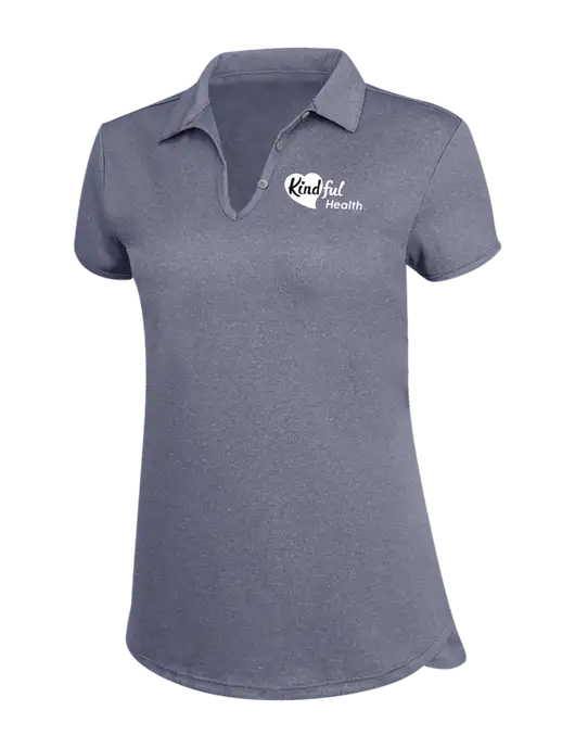 True Navy Womens Trace Heather Polo w/Kindful Health Logo