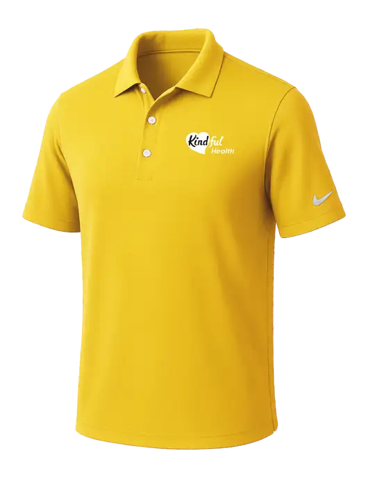 NIKE Yellow Gold Dri-Fit Micro Pique 2.0 Polo
 w/Kindful Health Logo