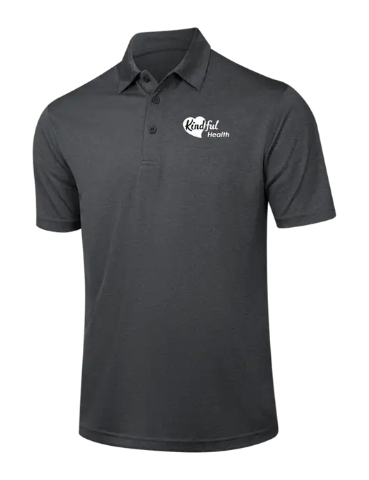 Dark Grey Heather Contender Polo w/Kindful Health Logo