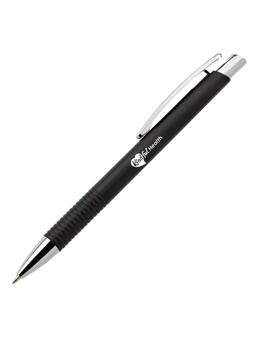 Malay Black Ballpoint Pen - Blue Ink w/Kindful Health Logo