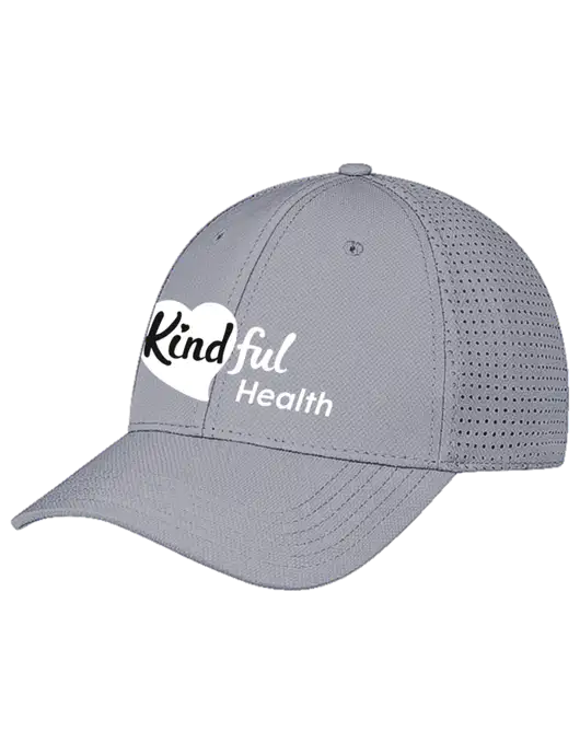 Grey Performance Stretchable Cap Hook & Loop w/Kindful Health Logo