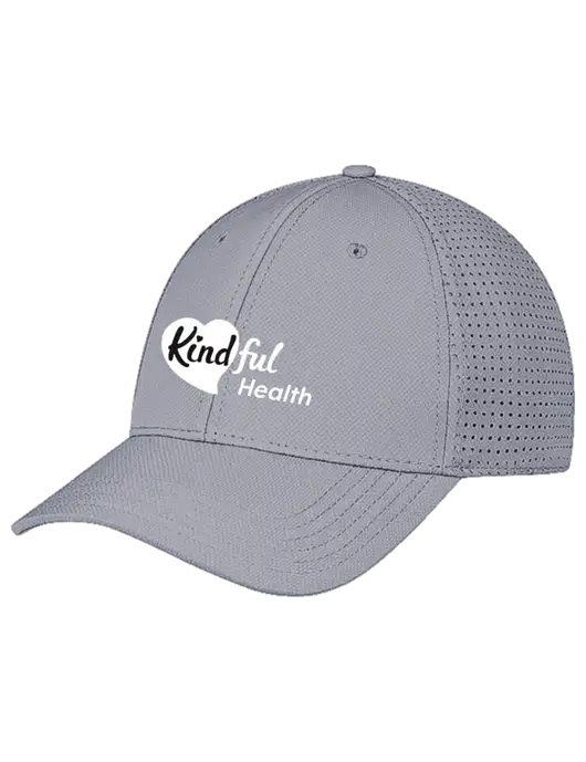 Grey Performance Stretchable Cap Hook & Loop w/Kindful Health Logo