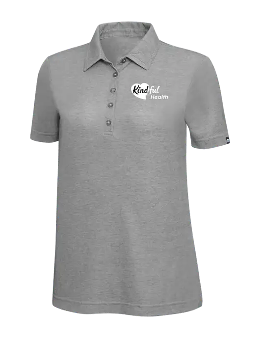 TravisMathew Grey Heather Womens Oceanside Polo w/Kindful Health Logo
