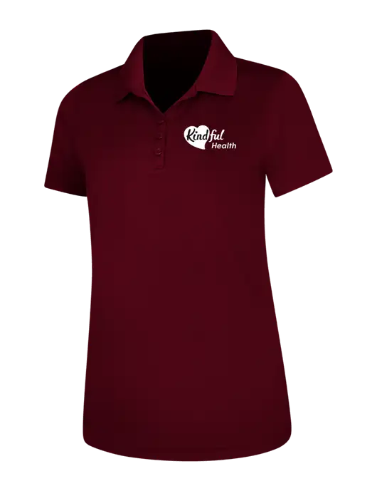 Maroon Womens Dry Zone UV Mesh Polo w/Kindful Health Logo