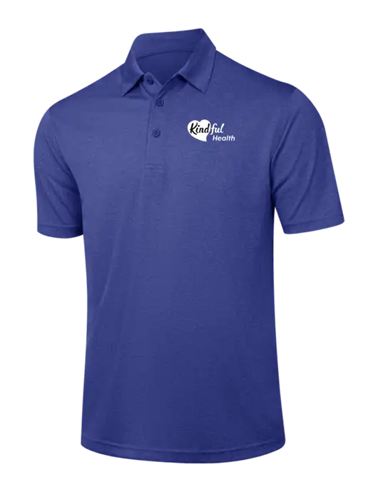 Dark Royal Heather Contender Polo w/Kindful Health Logo