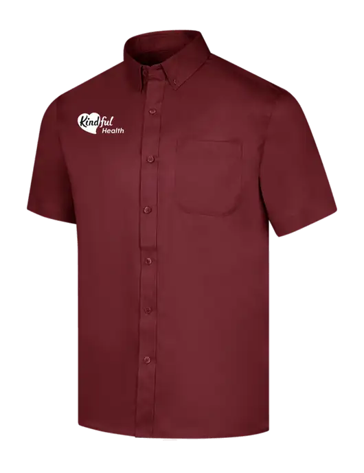 Short Sleeve Maroon Superpro React Twill Shirt w/Kindful Health Logo