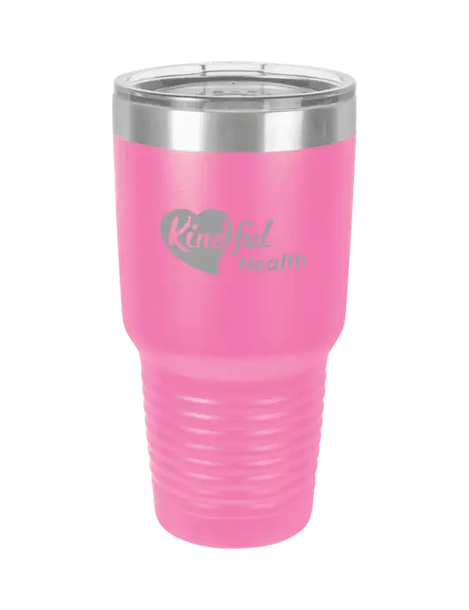 Polar Camel 30 oz Powder Coated Pink Vacuum Insulated Tumbler w/Kindful Health Logo
