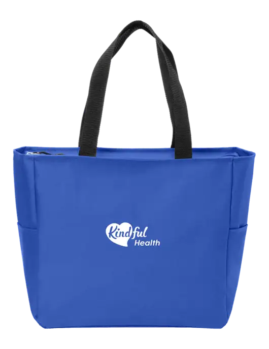 Everyday True Royal Zip Tote  w/Kindful Health Logo