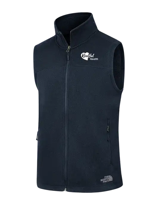 North Face Navy Heather Sweater Fleece Vest w/Kindful Health Logo