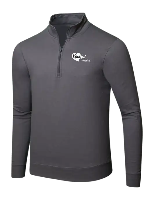 Charcoal 8.5 oz Ring Spun 1/4 Zip Pullover Sweatshirt w/Kindful Health Logo