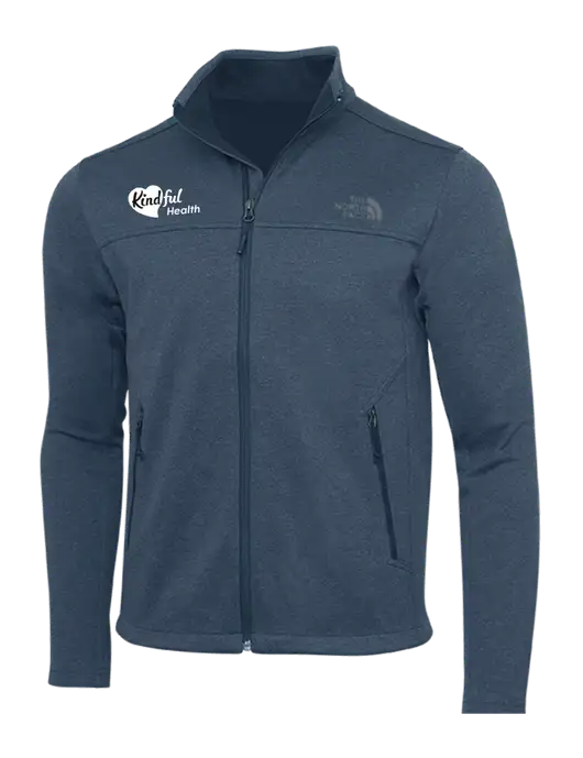 North Face Light Navy Heather Ridgewall Soft Shell Jacket w/Kindful Health Logo
