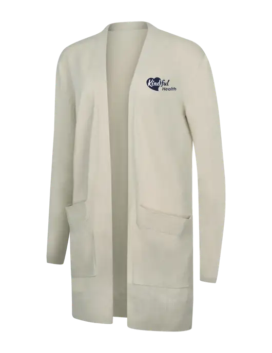 Mercer+Mettle Womens Ivory Open Front Cardigan Sweater w/Kindful Health Logo