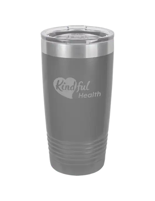 Polar Camel 20 oz Powder Coated Grey Vacuum Insulated Tumbler  w/Kindful Health Logo