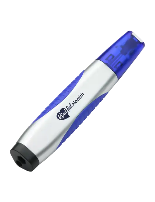 Silver/Blue Level Light Screwdriver Pen w/Kindful Health Logo