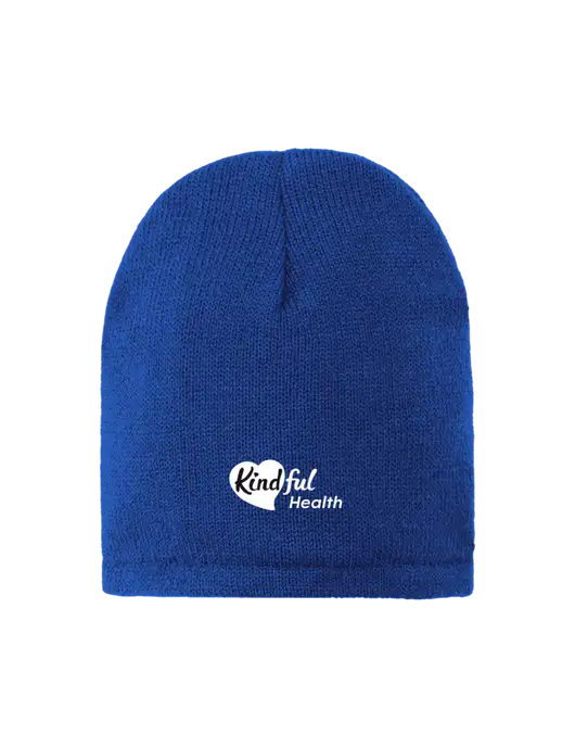 Dark Royal Fleece-Lined Beanie Cap w/Kindful Health Logo